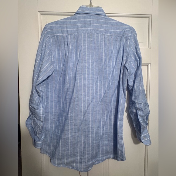 WNU “The Boyfriend” Linen Shirt in Sky Blue ASO Meghan Markle - Picture 10 of 15